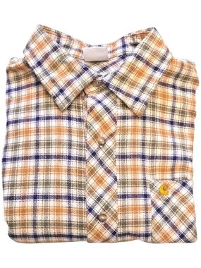 Carhartt Boys Youth XL (18/20) Fleece Plaid flannel Shirt Long Sleeve Pocket